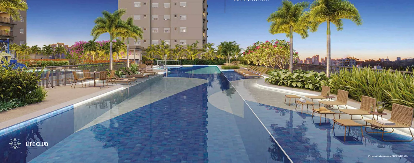 Piscina de 50 m do Gran Resort Reserva São Caetano, EZTEC