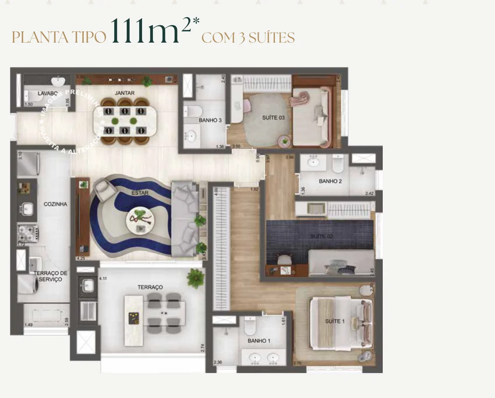 Planta 111 m² Gran Resort